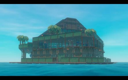 Raft-Spieler baut Monster-Kahn