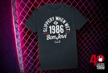 40th Anniversary T-shirt / [object Object] / Bon Jovi - Slippery When Wet World Tour 1986 / Schnell sichern!
