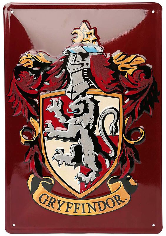Harry Potter Blechschilder - Gryffindor - rot  - Lizenzierter Fanartikel