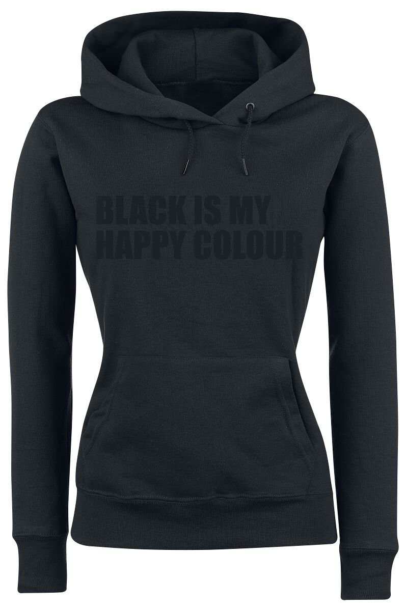 Sweat-shirt à capuche Fun de Slogans - Black Is My Happy Colour - M à XXL - pour Femme - noir