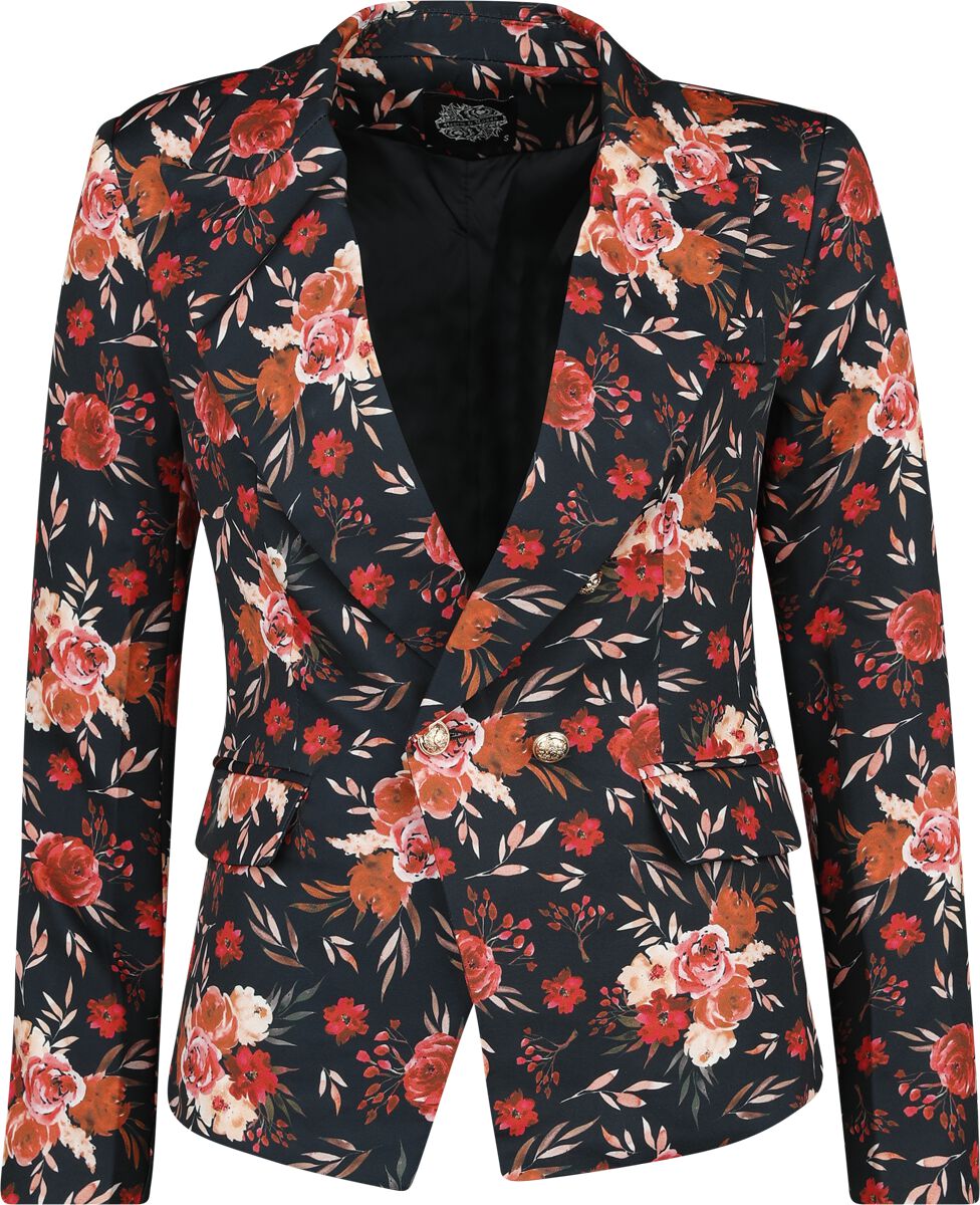 H&R London - Rockabilly Blazer - Gillian Floral Blazar - XS bis XXL - für Damen - Größe XL - multicolor