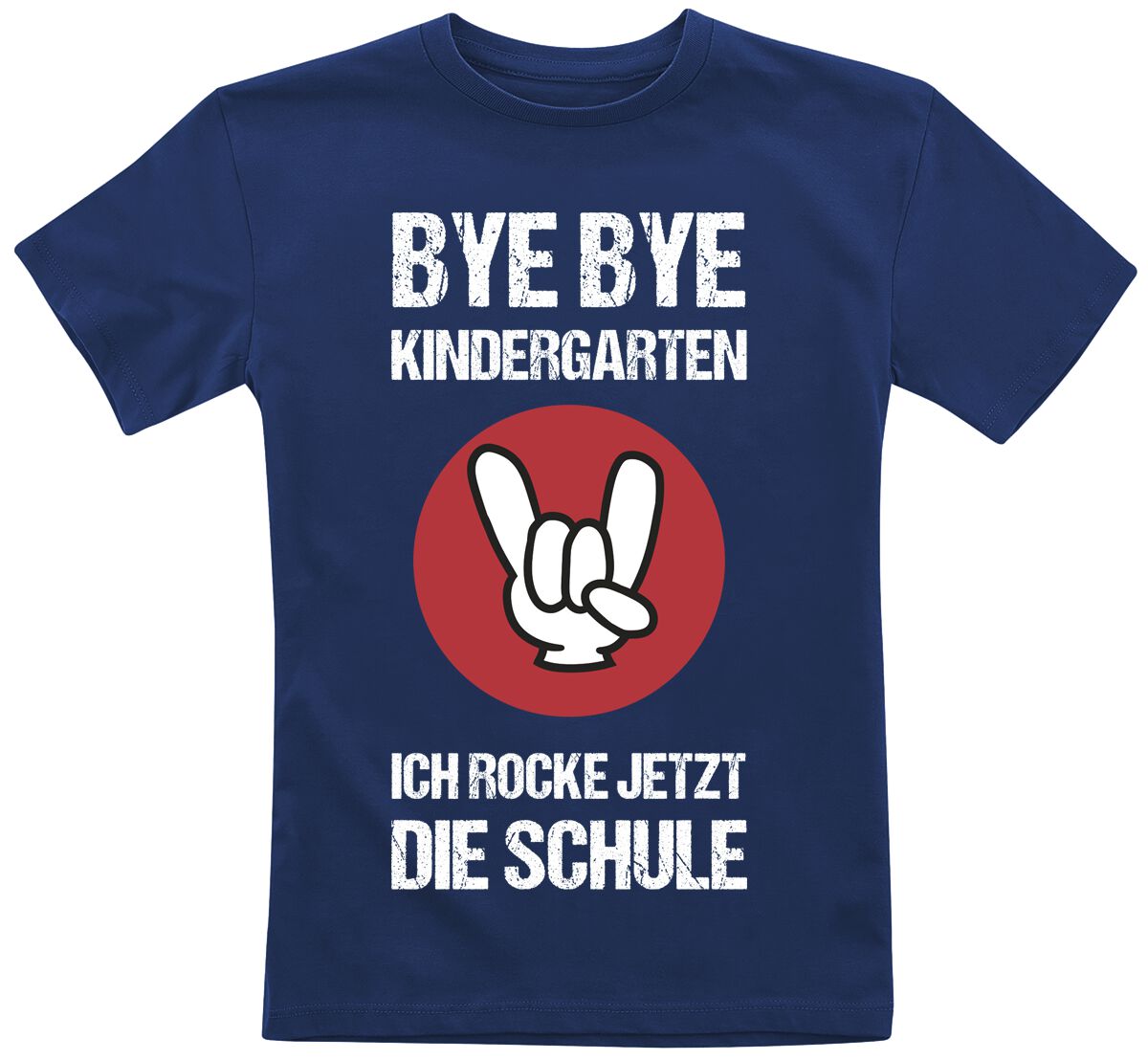Sprüche T-Shirt für Kinder - Kids - Bye Bye Kindergarten - für Mädchen & Jungen - navy