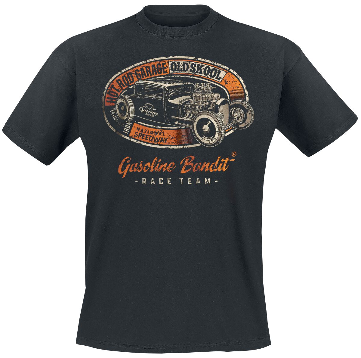 Hot Rod Garage T-Shirt schwarz von Gasoline Bandit