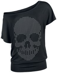 T-Shirt mit Skull aus Steinchen, Full Volume by EMP, T-Shirt