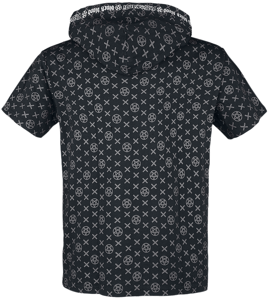 Black Blood by Gothicana - Gothic T-Shirt - Phat Kandi X Black Blood by Gothicana T-Shirt mit Kapuze - S bis M - für Männer - Größe S - schwarz