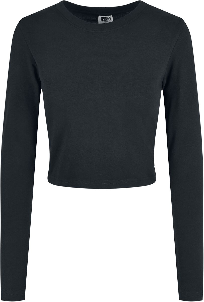 Levně Urban Classics Dámské organické cropped tričko s dlouhými rukávy Dámské tričko s dlouhými rukávy černá
