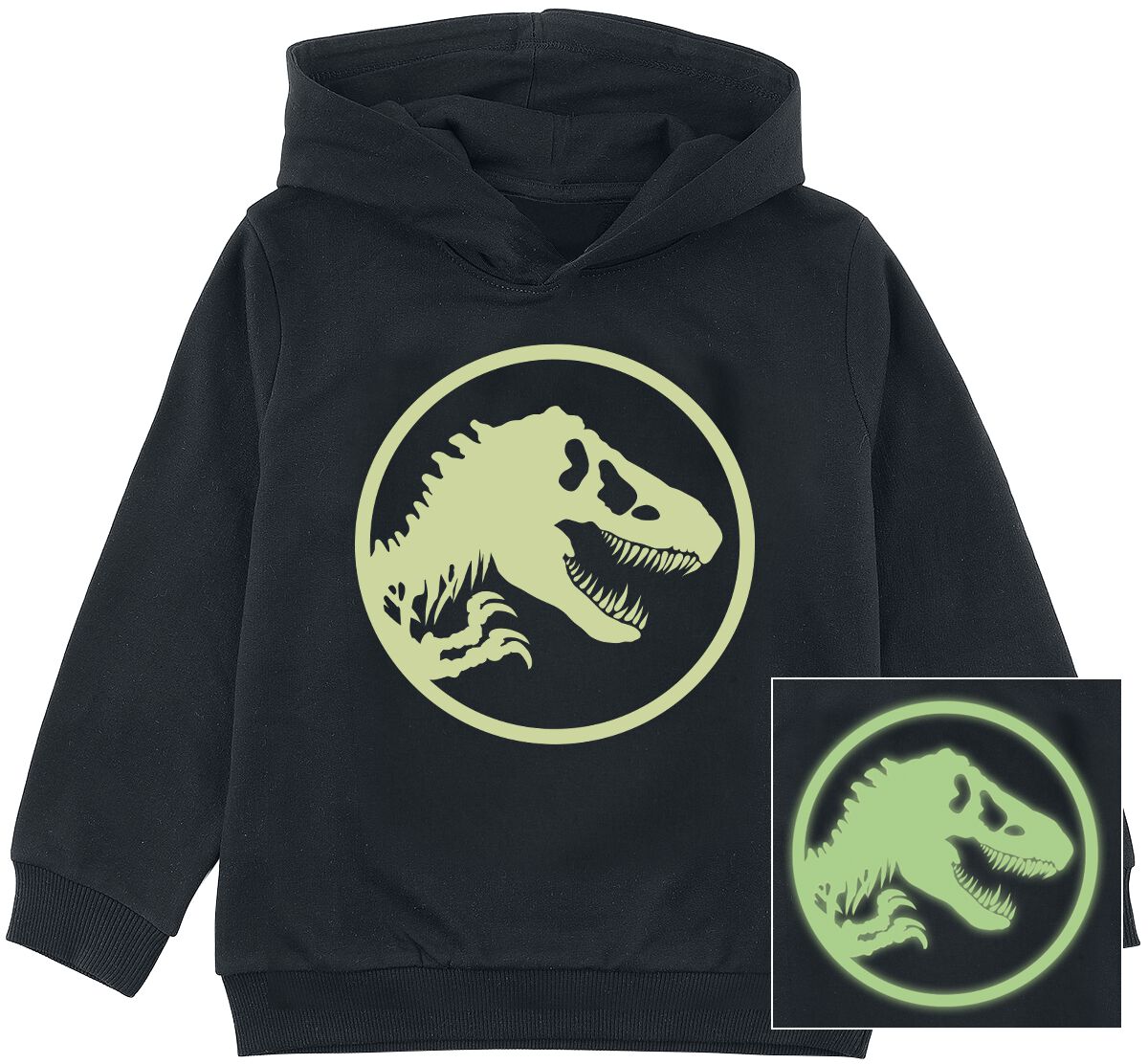 Sweat-shirt à capuche de Jurassic Park - Kids - Jurassic World - Logo - Glow In The Dark - 128 à 164