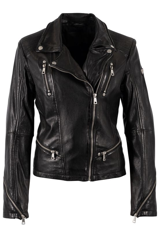 Mauritius Lederjacke - Happy Silver - XS bis 7XL - für Damen - Größe 5XL - schwarz