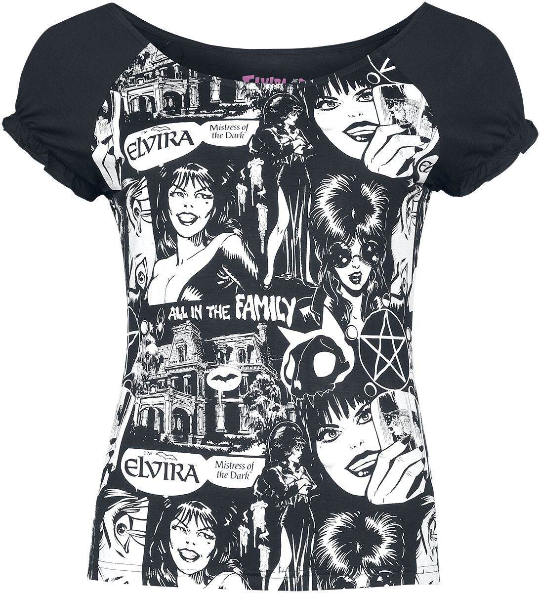 Gothicana by EMP - Gothic T-Shirt - Gothicana X Elvira T-Shirt - M bis 3XL - für Damen - Größe L - schwarz