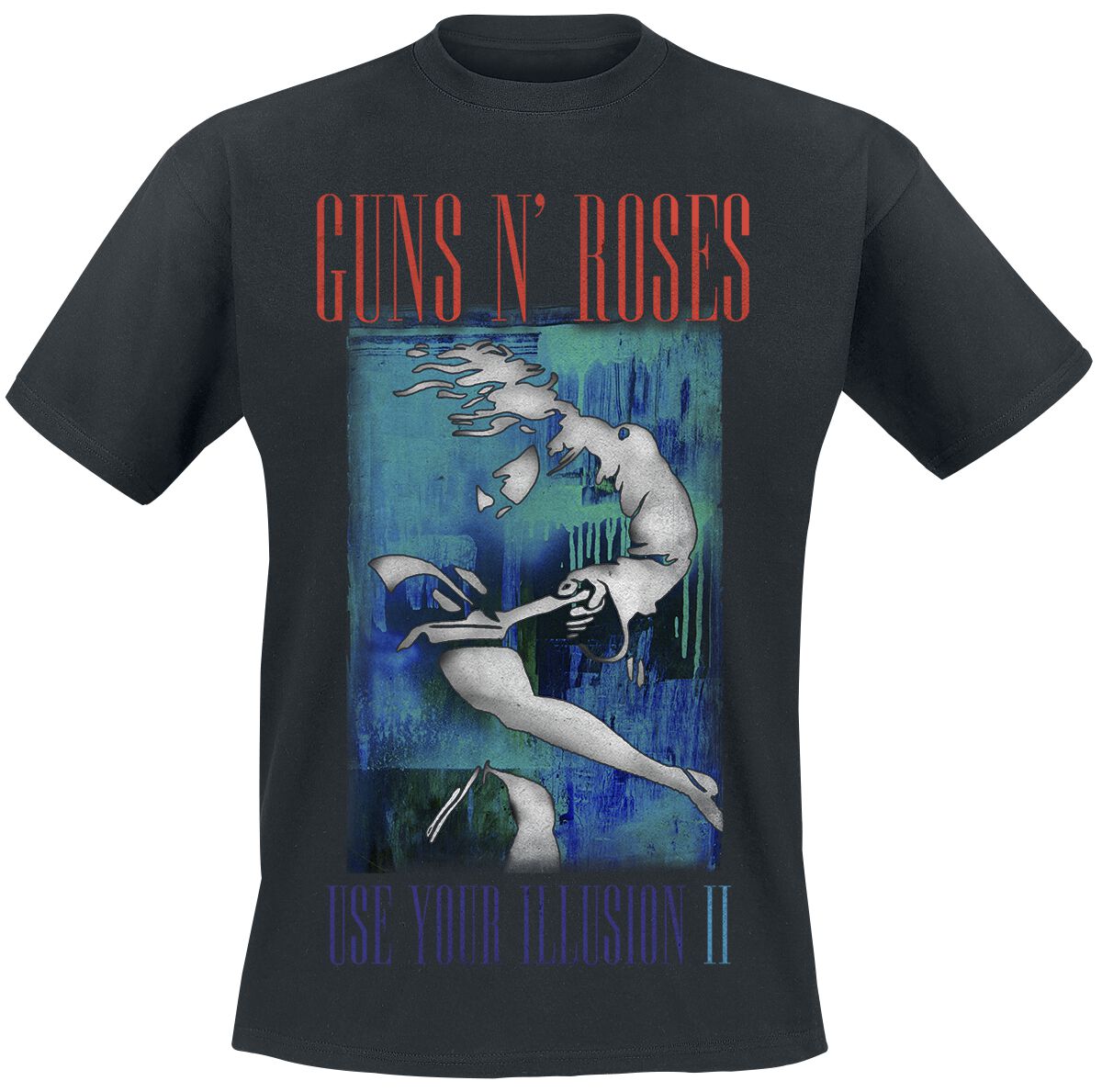 Image of Guns N' Roses Use Your Illusion Watercolored T-Shirt schwarz