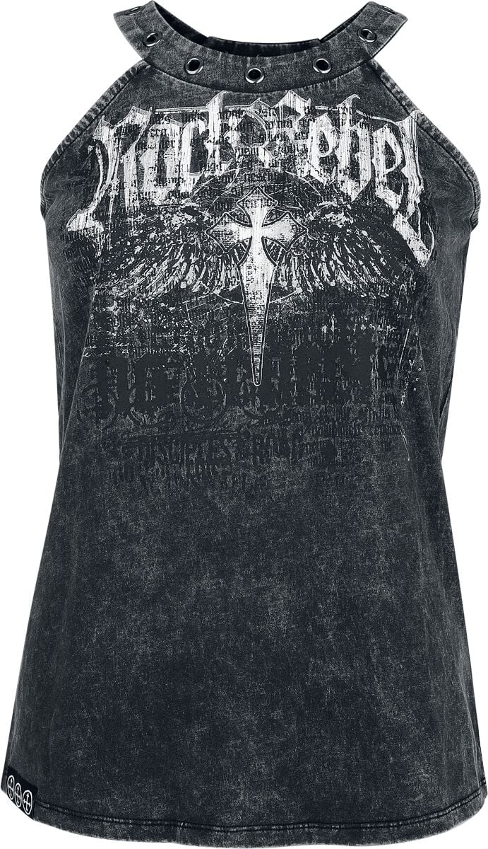 Top  de Rock Rebel by EMP - Top con estampado Rock Rebel - Mujer - Gris