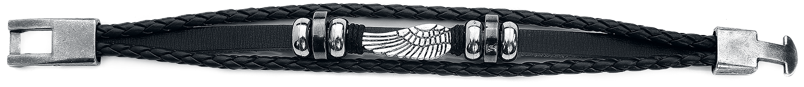 etNox Flügel Lederarmband schwarz - 20.02% Rabatt