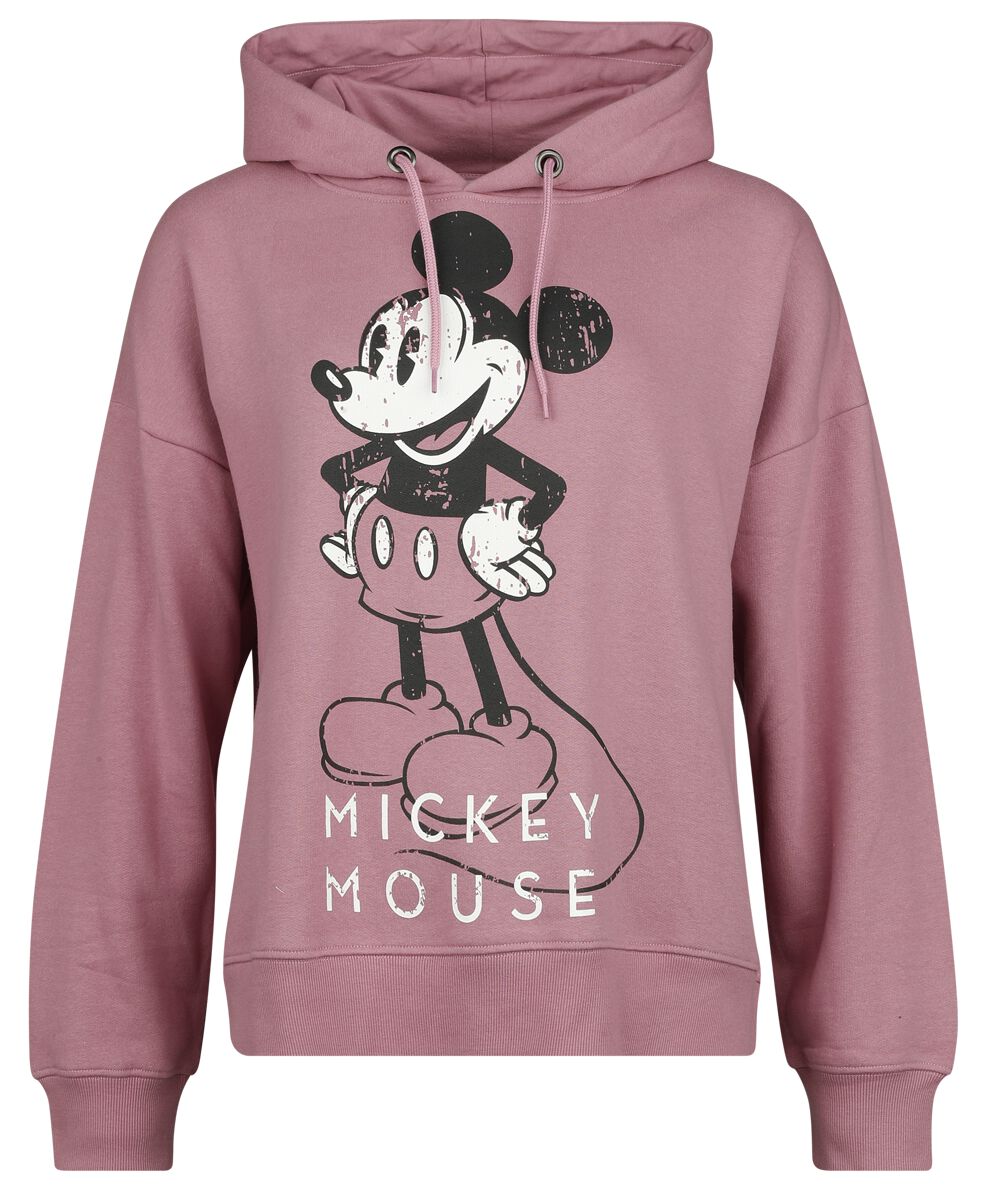 Mickey Mouse - Disney Kapuzenpullover - S bis XXL - für Damen - Größe S - altrosa  - Lizenzierter Fanartikel