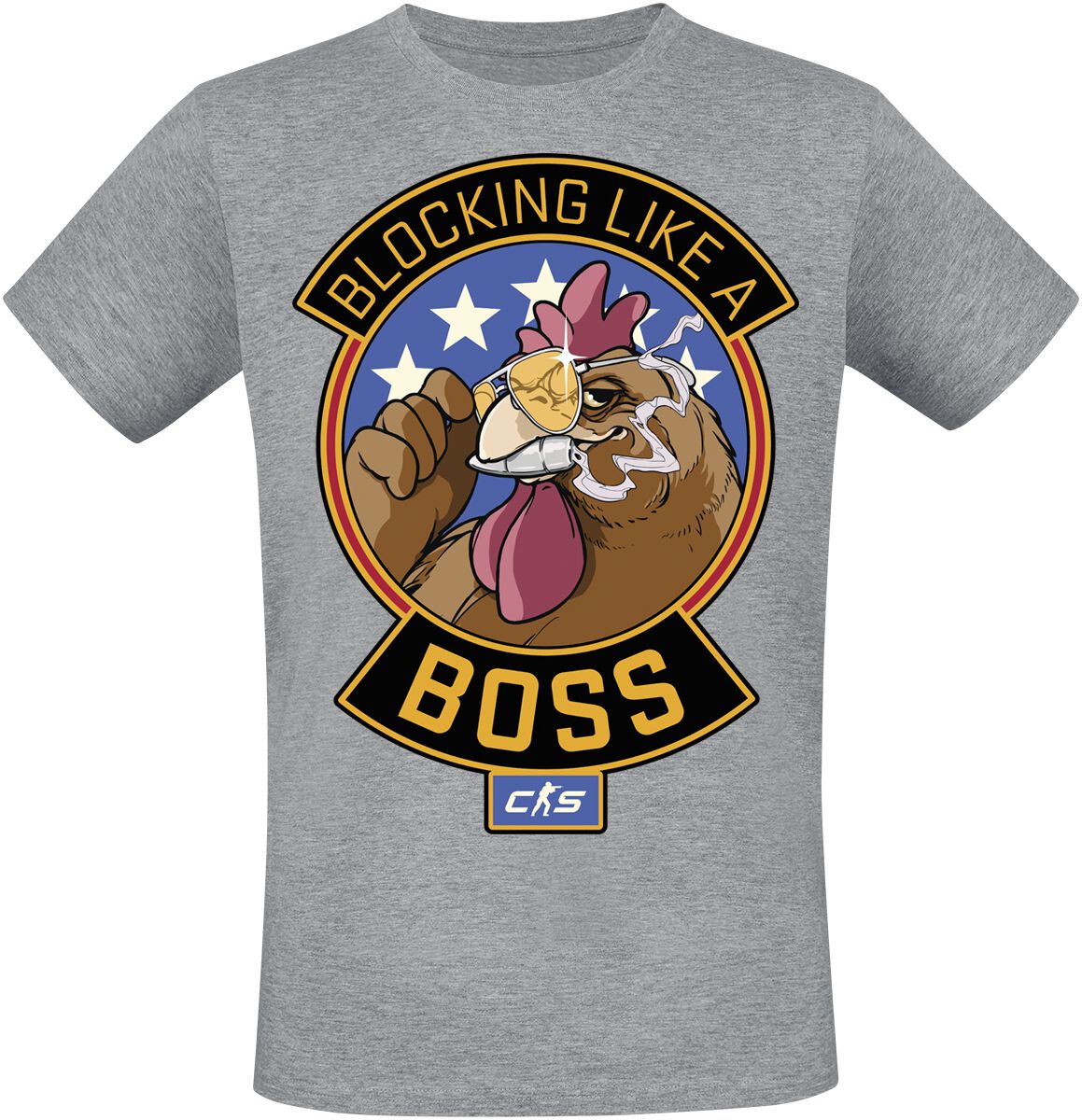 Image of T-Shirt Gaming di Counter-Strike - 2 - Blocking like a boss - S a XXL - Uomo - grigio sport