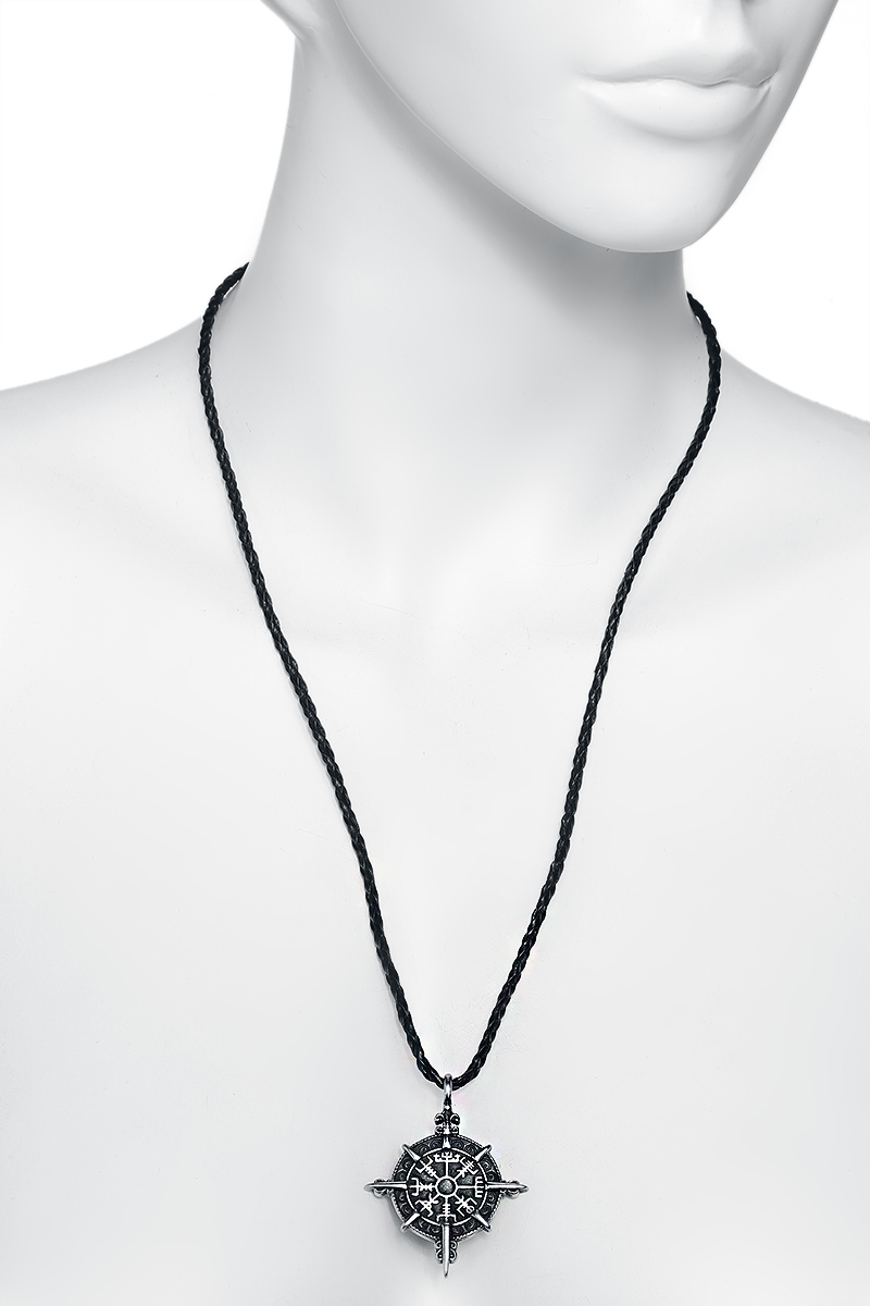 URBANTIMBER Vegvisir Kompassrose Halskette silberfarben