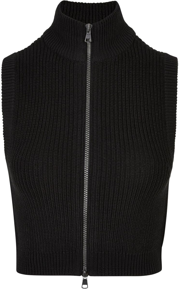 Urban Classics Weste - Ladies Short Knit Vest - M bis L - für Damen - Größe M - schwarz