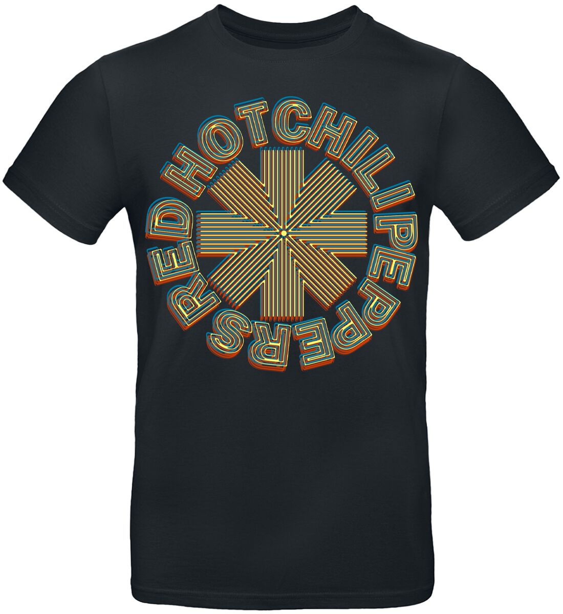 Red Hot Chili Peppers Abstract Logo T-Shirt schwarz in 3XL