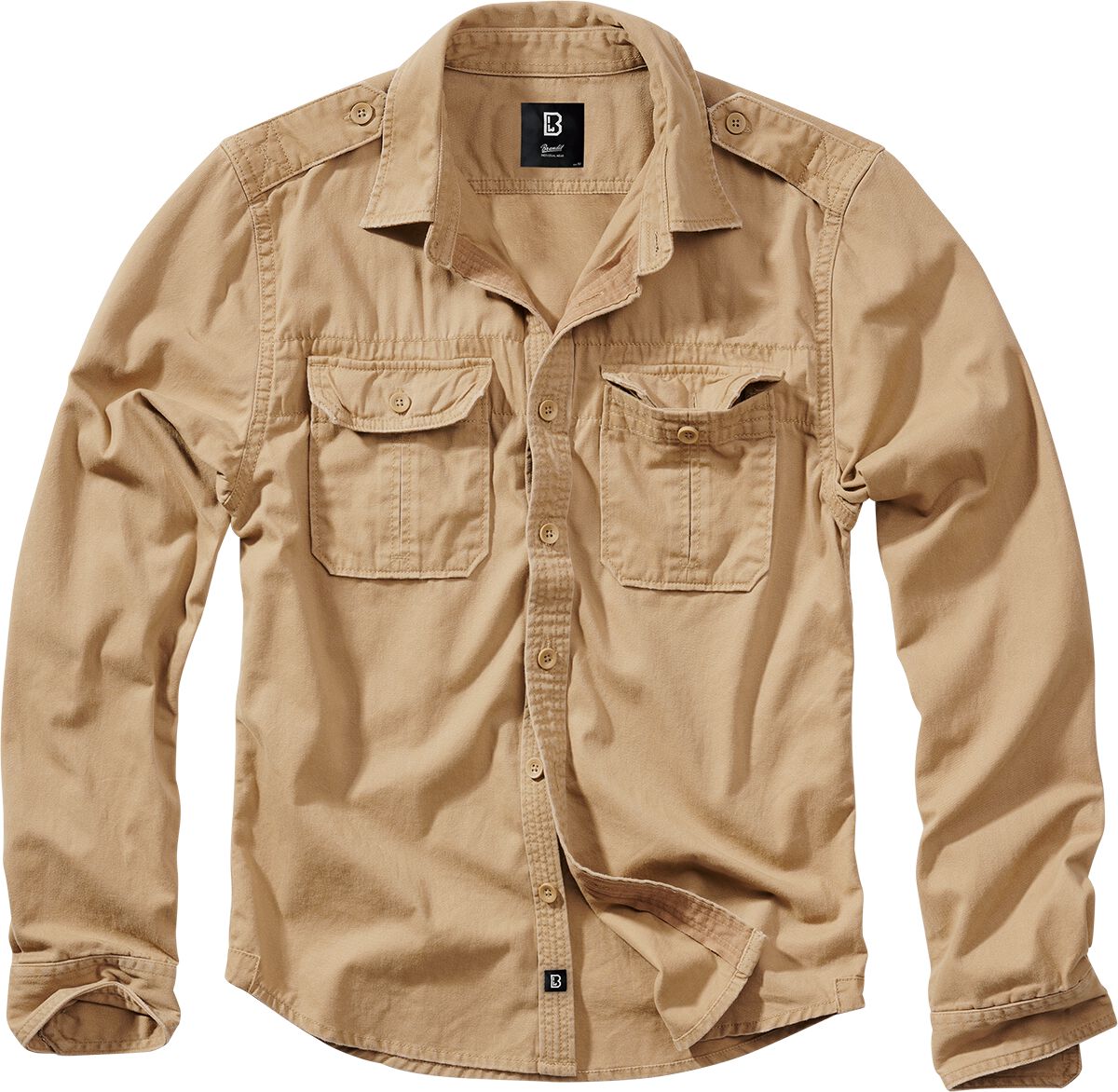 Brandit Langarmhemd - Vintage Shirt - S bis 5XL - für Männer - Größe 3XL - camel
