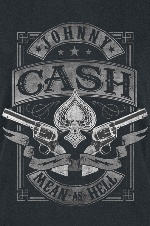 Johnny Cash Top - Mean As Hell - M bis XXL - für Damen - Größe XXL - schwarz  - Lizenziertes Merchandise!
