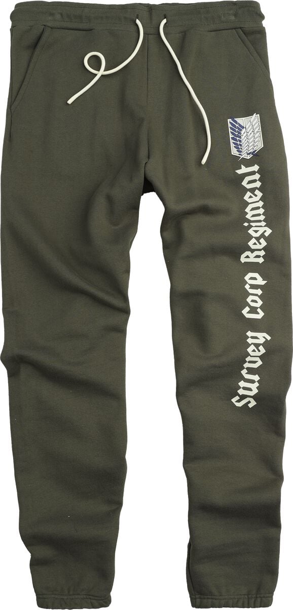 Attack On Titan - Anime Trainingsbroek - Corp Regiment - S tot XXL - voor Mannen - kaki