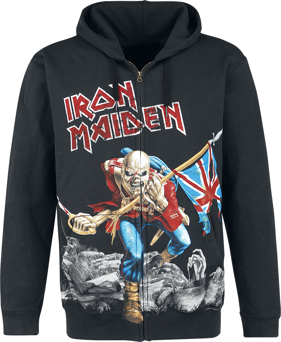 Iron Maiden  Hoodie Jacket - The Trooper - Battlefield - for Men - black