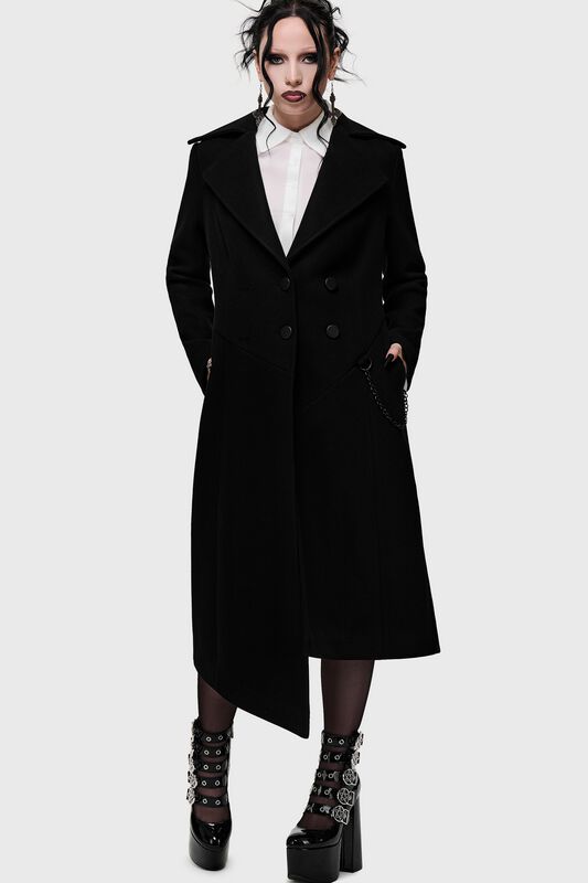 KIHILIST by KILLSTAR - Gothic Mantel - Deadbloom Tailored Coat - XS bis 4XL - für Damen - Größe XS - schwarz