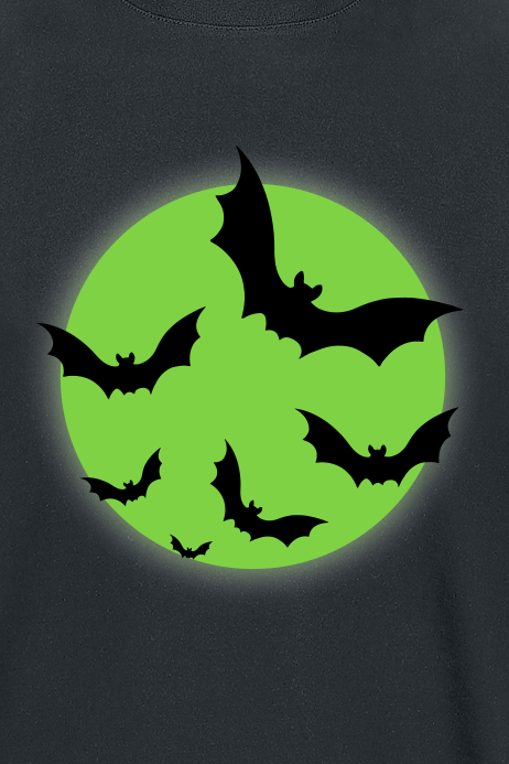 Tierisch Moon Bats T-Shirt schwarz