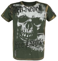 T-Shirt mit Skull-Print und Schriftzügen