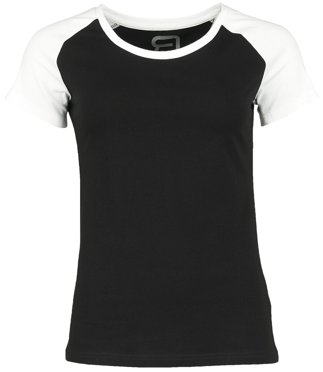 T-Shirt für Damen  schwarz/weiß Short Raglan Road von RED by EMP