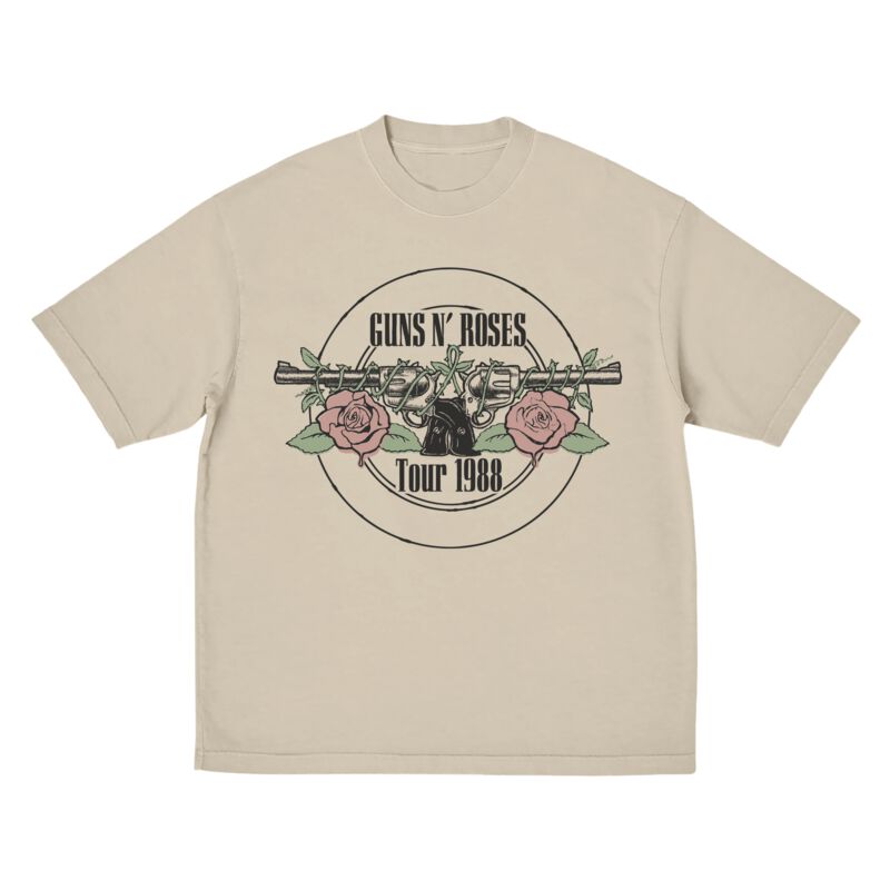 T-Shirt Di Guns N' Roses - Jungle Tour 1988 - S A 3XL - Uomo - Beige