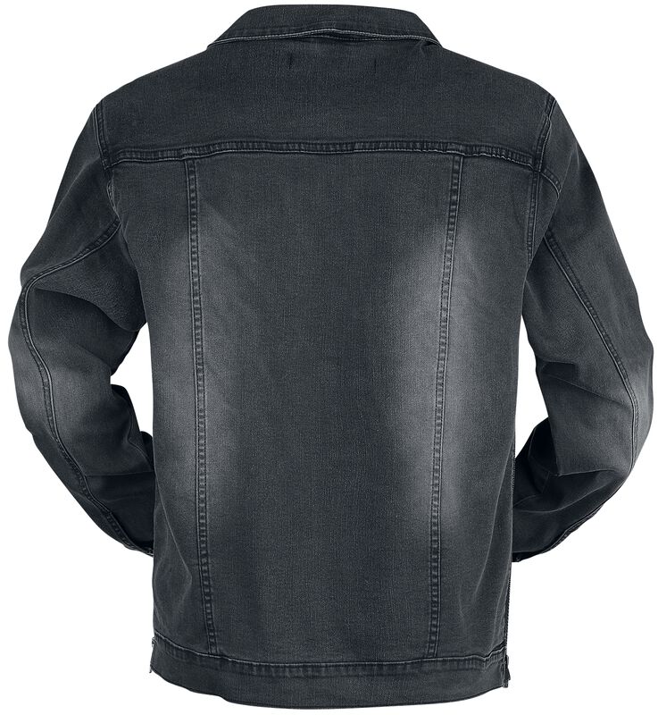 Markenkleidung Brands by EMP dunkelgraue Jacke mit Brusttaschen und Knopfleiste | Black Premium by EMP Jeansjacke