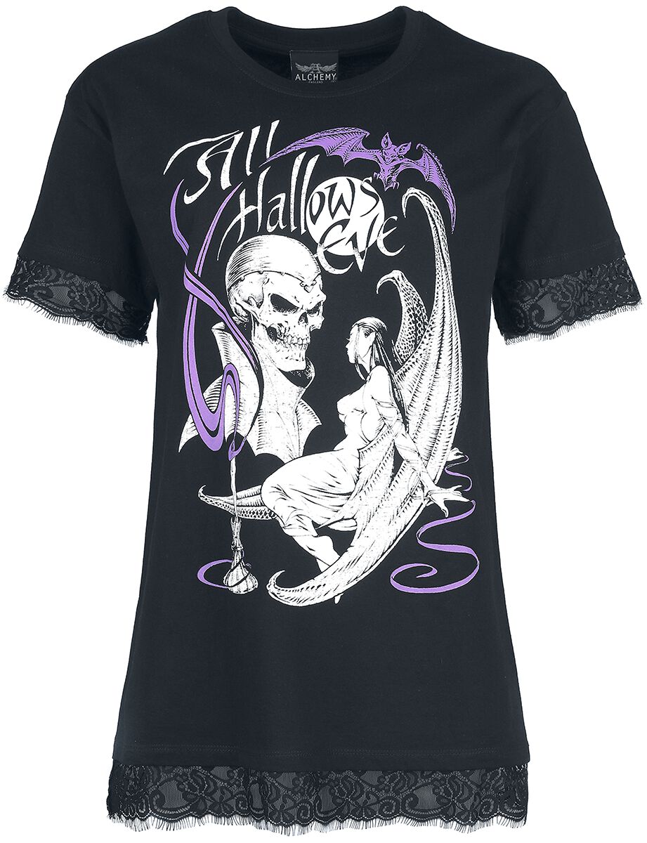 Alchemy England T-Shirt - Diana - S bis L - für Damen - Größe M - schwarz