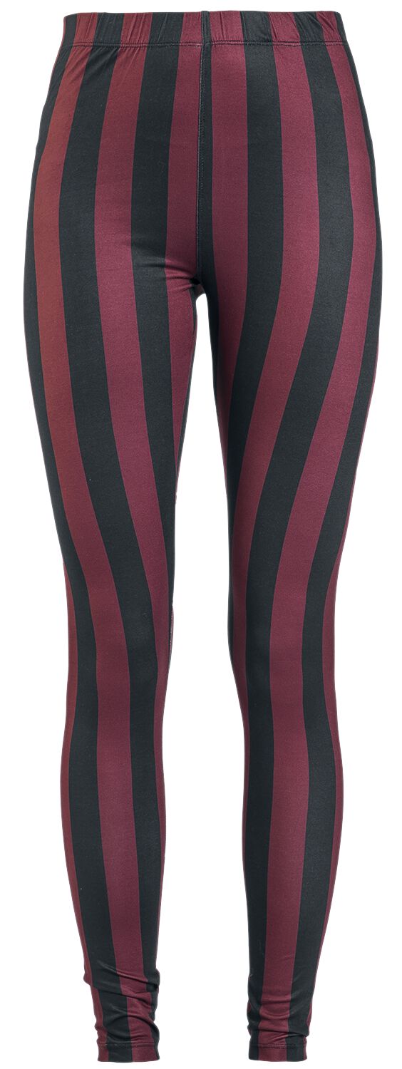 Image of Leggings Gothic di Gothicana by EMP - Black/Red Striped Leggings - S a 5XL - Donna - nero/rosso