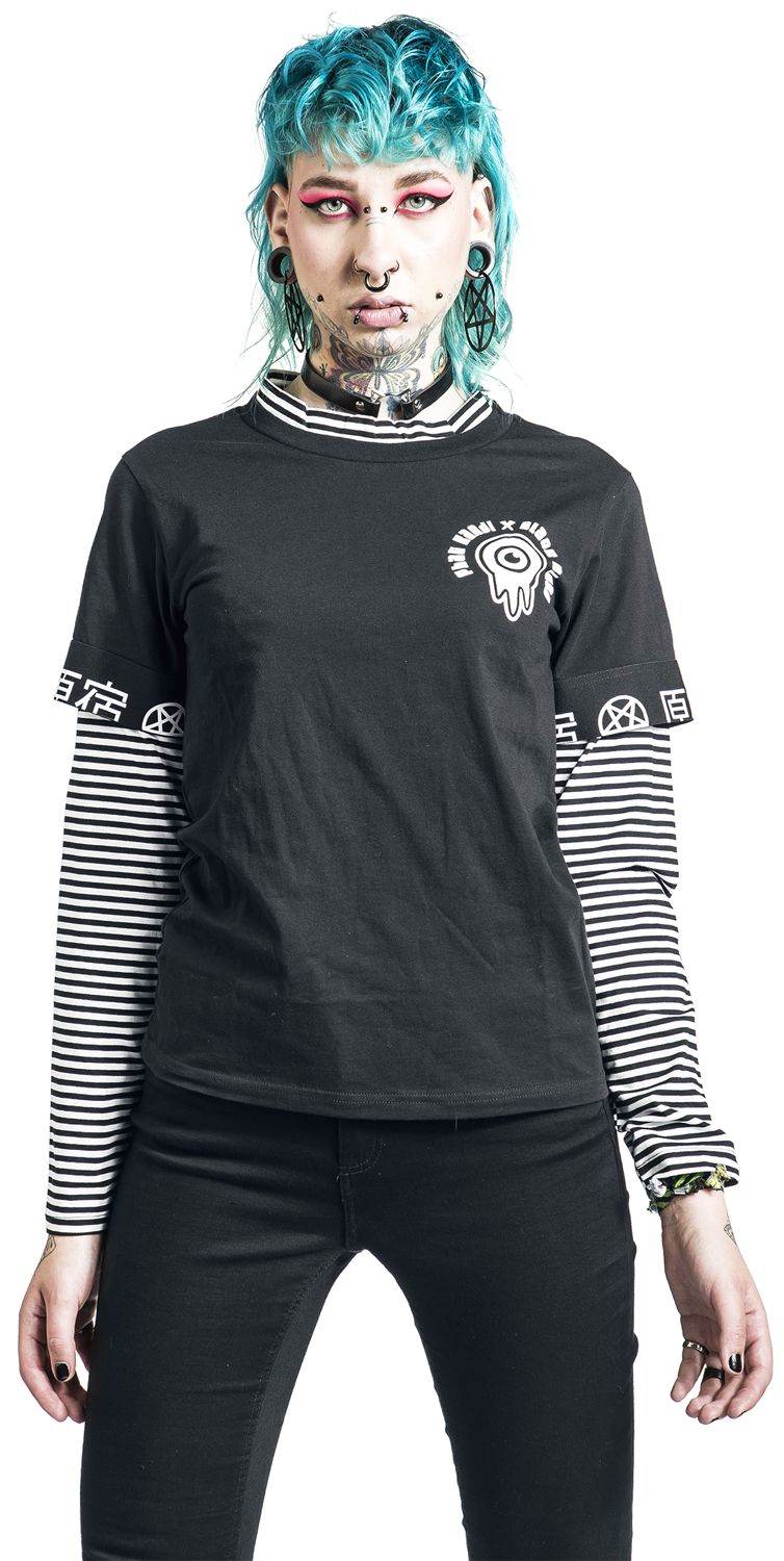 Black Blood by Gothicana Phat Kandi X Black Blood by Gothicana Longsleeve Langarmshirt schwarz