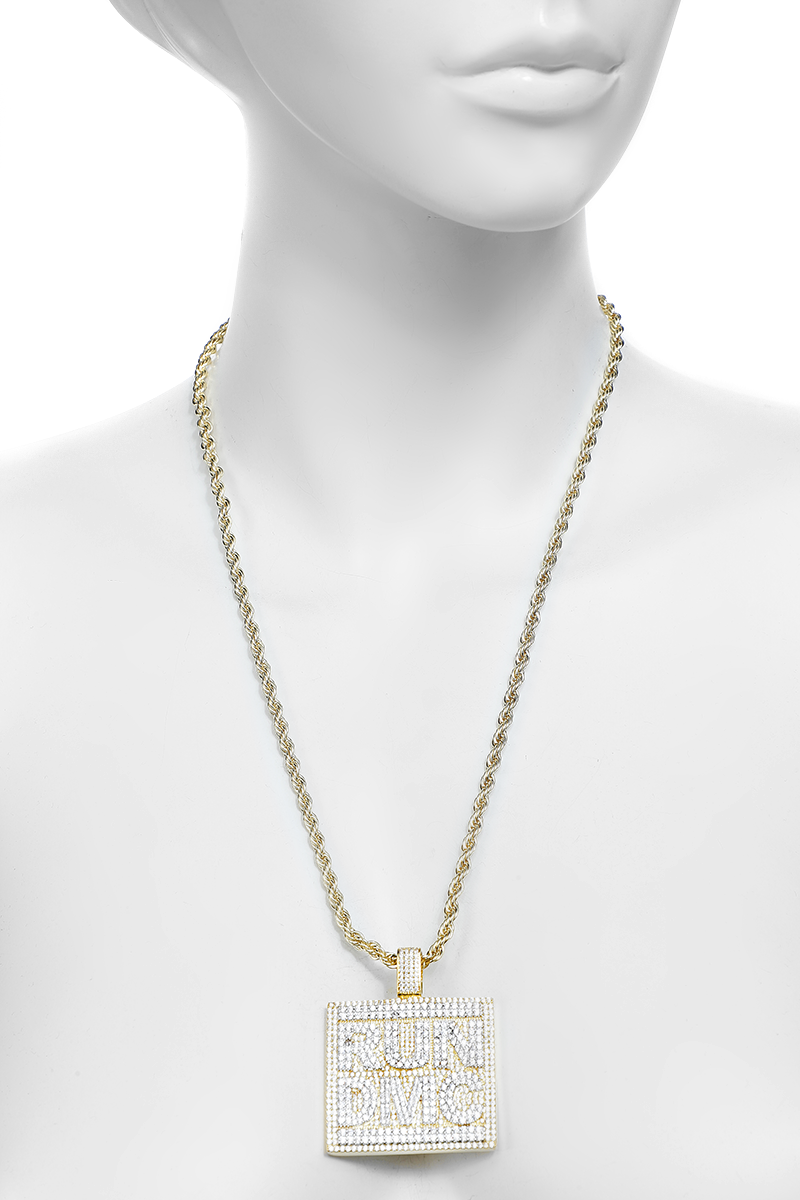 Run DMC King Ice - Classic Logo Necklace Halskette goldfarben