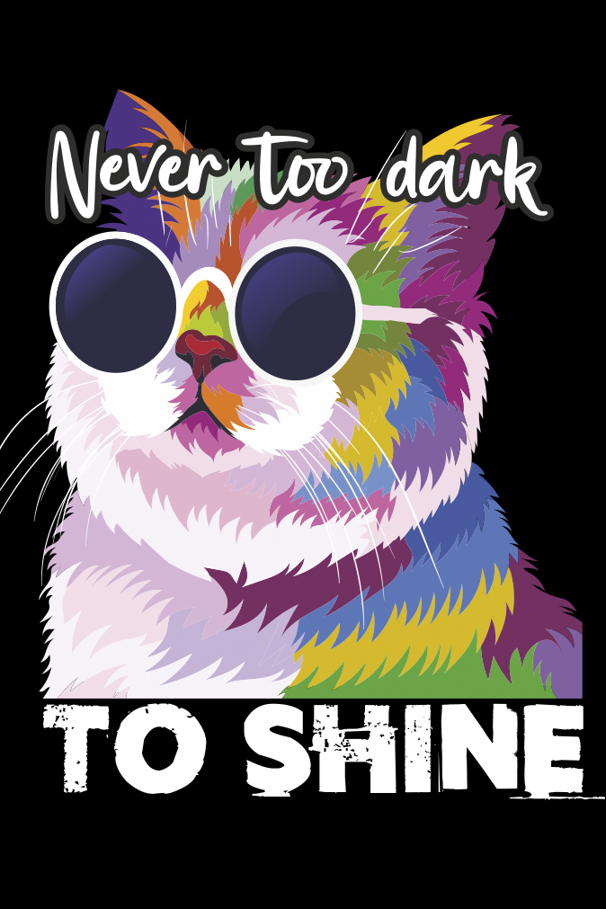 Tierisch Never Too Dark To Shine Kapuzenpullover schwarz