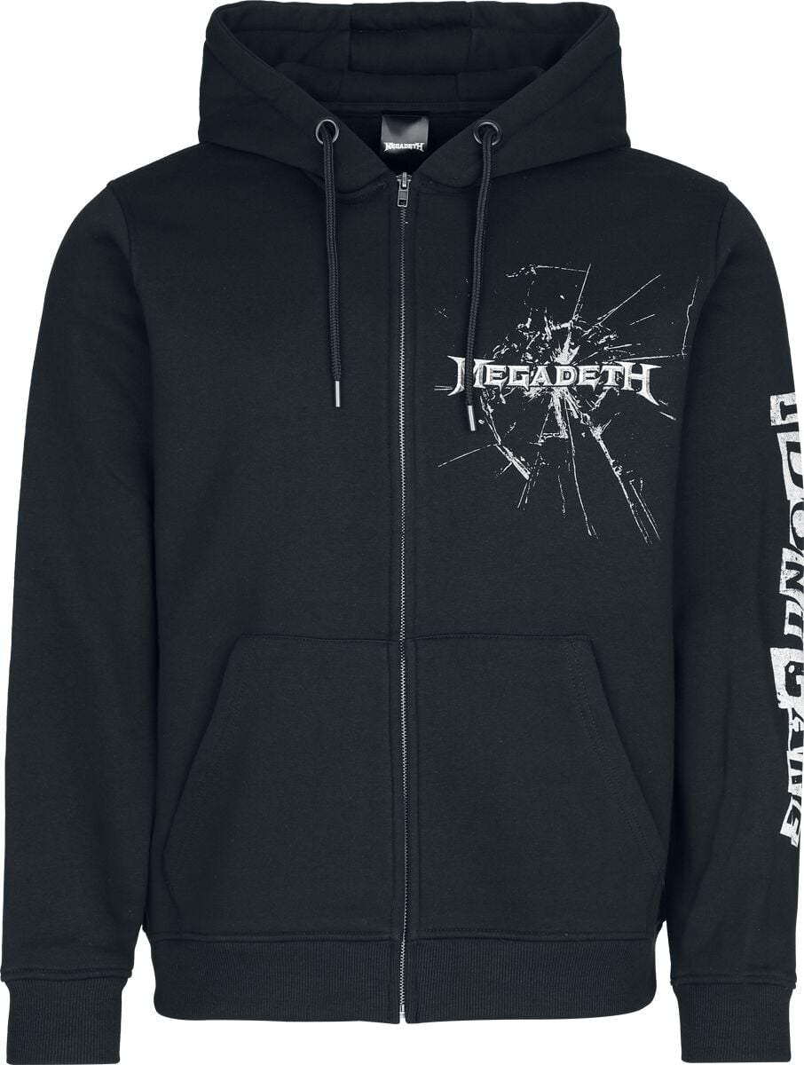 Sweat-shirt zippé à capuche  de Megadeth - Don't Care Flames - S à XXL - pour Homme - noir