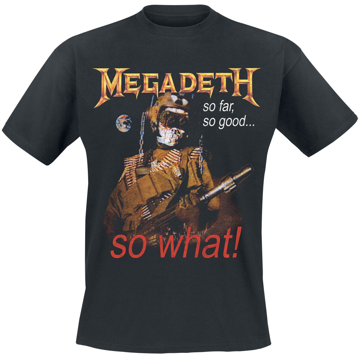 Levně Megadeth So What Vintage Tracklist Tričko černá