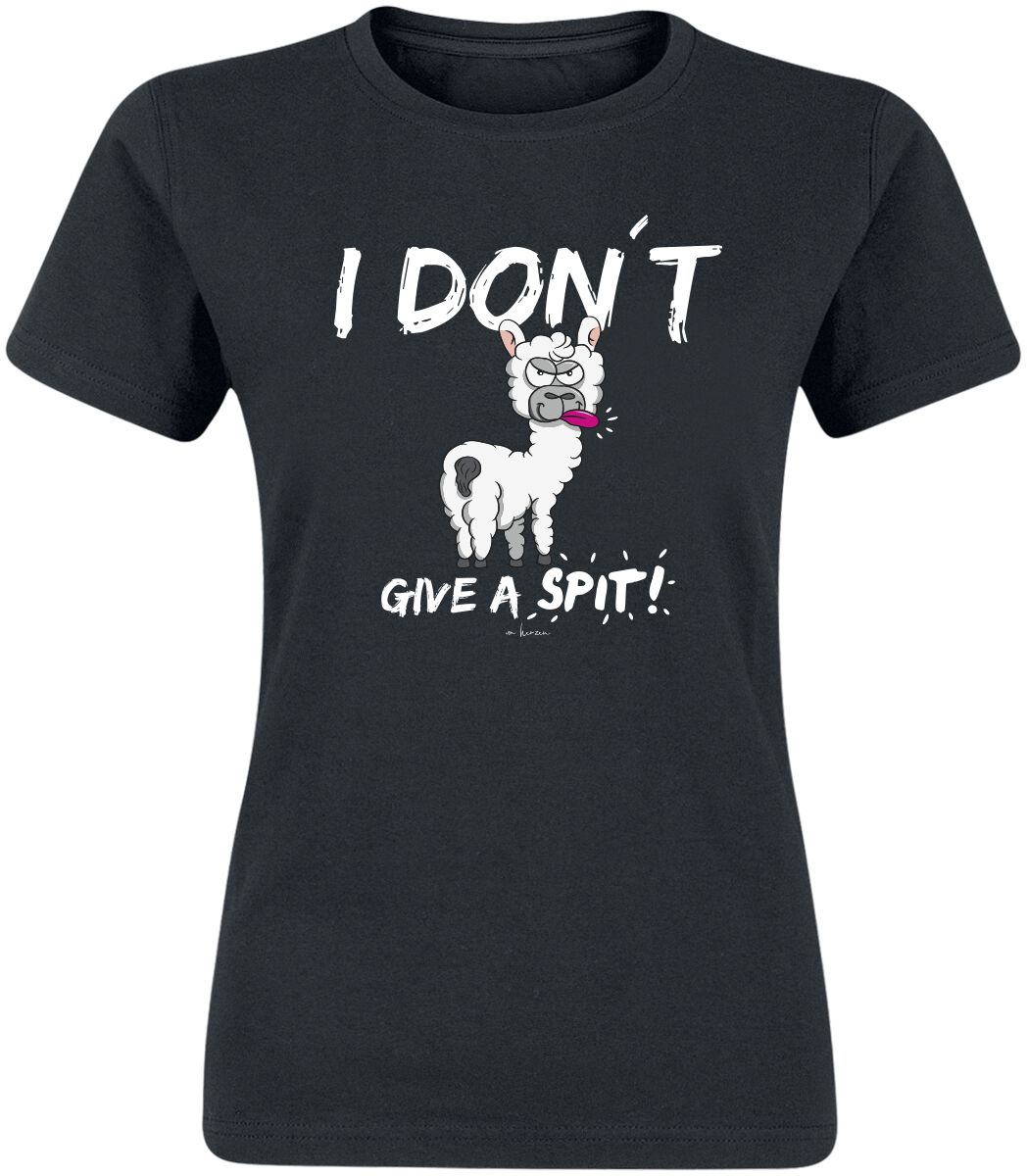 Tierisch T-Shirt - I Don`t Give A Spit! - S bis XXL - für Damen - Größe M - schwarz