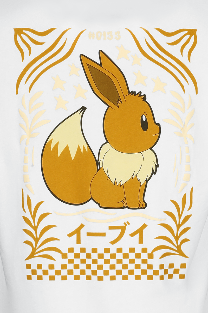 Thumbnail - Pokémon Evoli T-Shirt weiß in XL