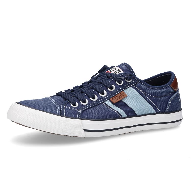 Baskets  de Dockers by Gerli - Baskets Délavées en Toiles - Double Bleu - EU41 à EU47 - pour Homme - bleu