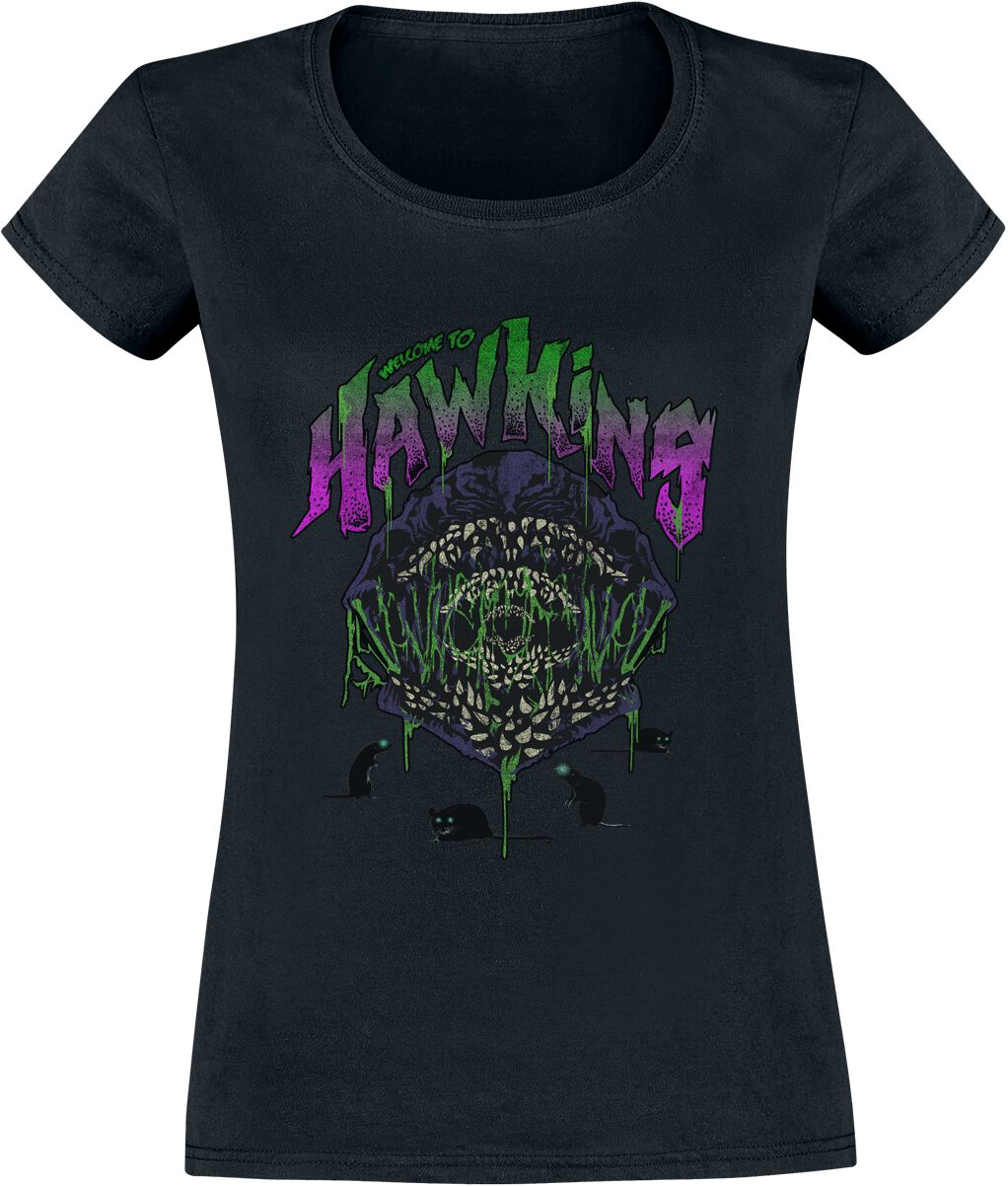 Stranger Things Welcome To Hawkins T-Shirt schwarz Stranger Things Welcome To Hawkins T-Shirt schwarz