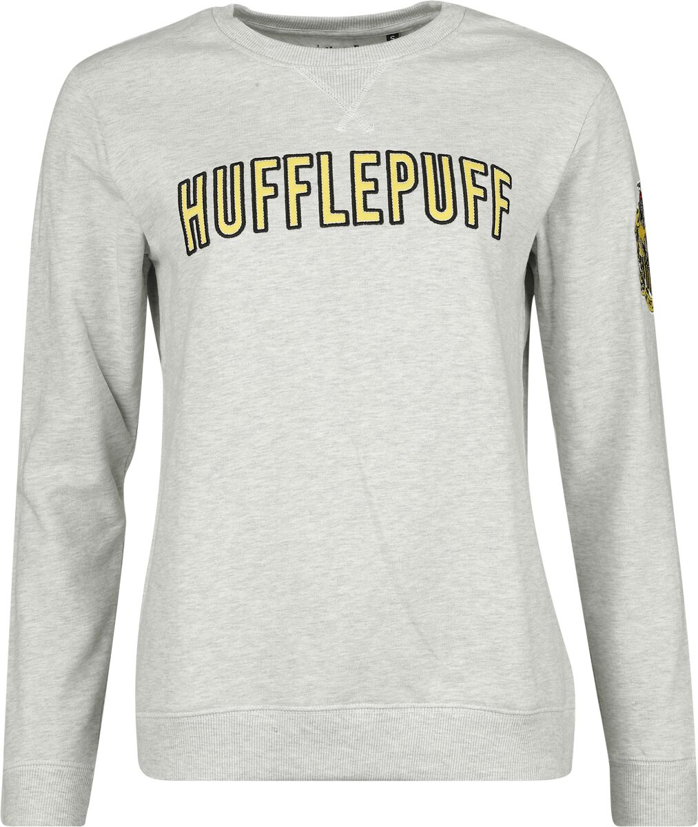 Harry Potter Sweatshirt - Hufflepuff - S bis XXL - für Damen - Größe XL - grau  - Lizenzierter Fanartikel