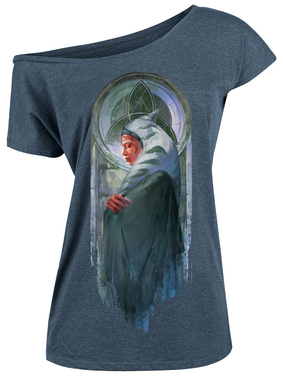 Star Wars T-Shirt - Ahsoka - Pose - M bis XL - für Damen - Größe XL - blau  - Lizenzierter Fanartikel