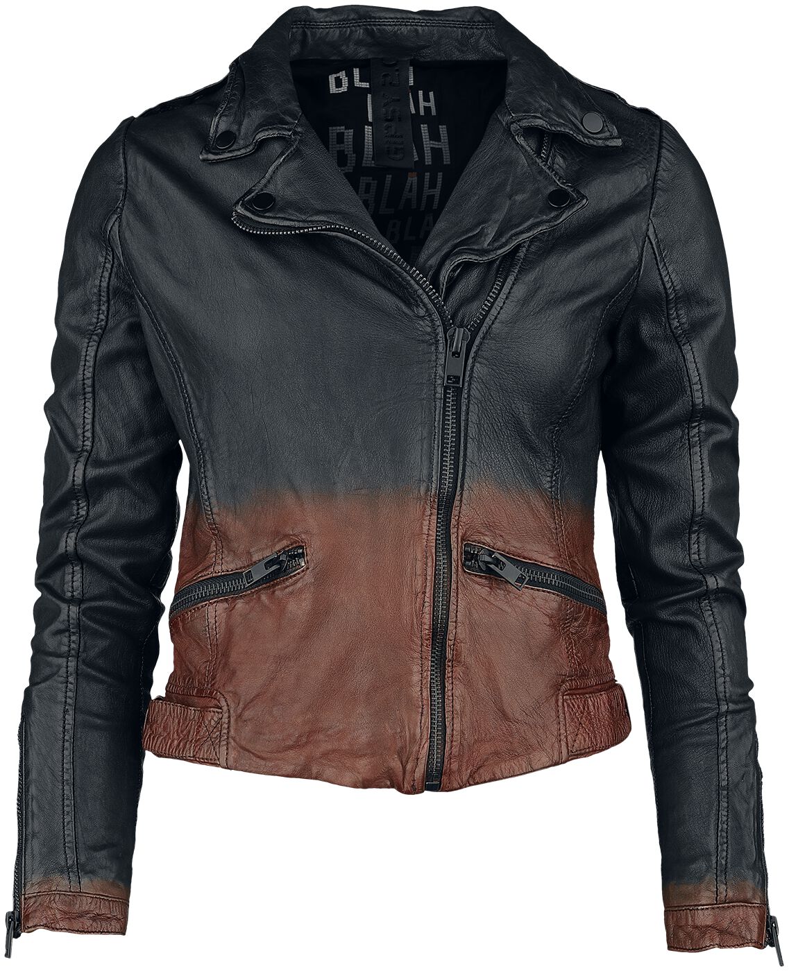 Veste en cuir de Gipsy - G2WAICA Slim Fit Lamev - XS à XL - pour Femme - noir/orange