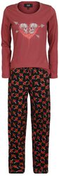 Pyjama with Skull and Heart Print, Black Premium by EMP, Schlafanzug
