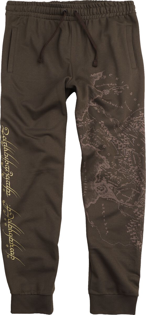 The Lord Of The Rings Trainingsbroek - Middle Earth Map - S tot 3XL - voor Mannen - bruin