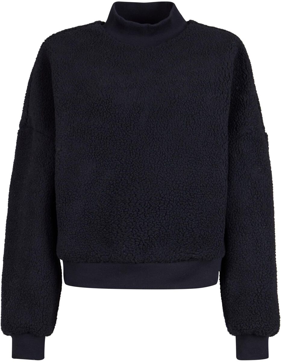 Urban Classics Sweatshirt - Ladies Sherpa Crewneck - XS bis XXL - für Damen - Größe M - schwarz