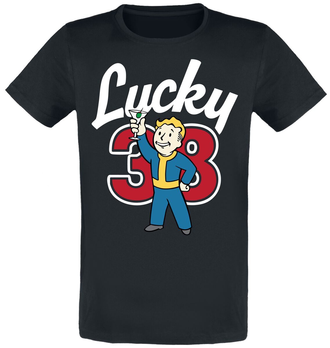 8718526426441 - Lucky 38 Cocktail T-Shirt schwarz in XL