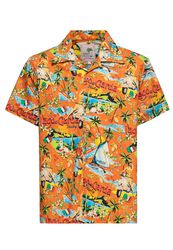 Lake Garda Tropical Hawaiian Style Shirt, King Kerosin, Kurzarmhemd